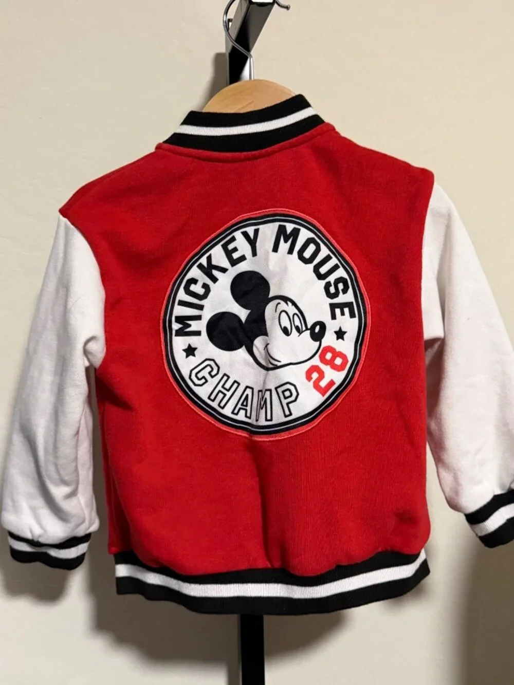 Kids Disney Mickey Mouse Red Varsity Jacket 4-5Y